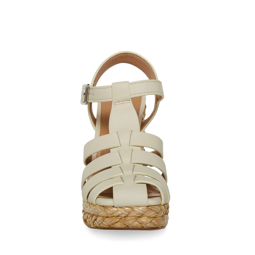 Sandalias Tacones Steve Madden Gallery Cuero Mujer Creme | ES OT2S84